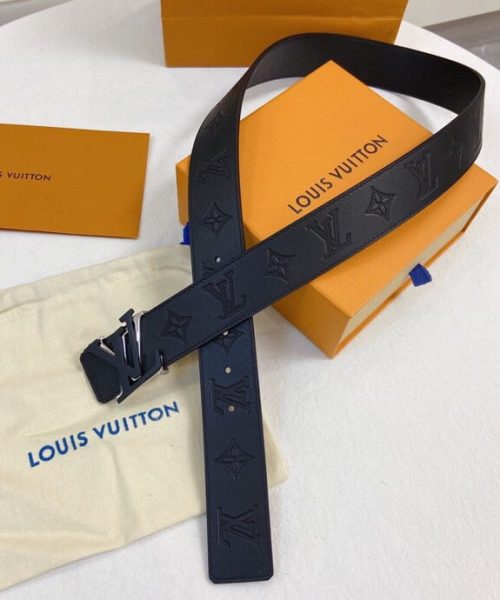 1:1 Replica Louis Vuitton Iconic Reversible LV Belt Monogram Empreinte Black LV Women Belt