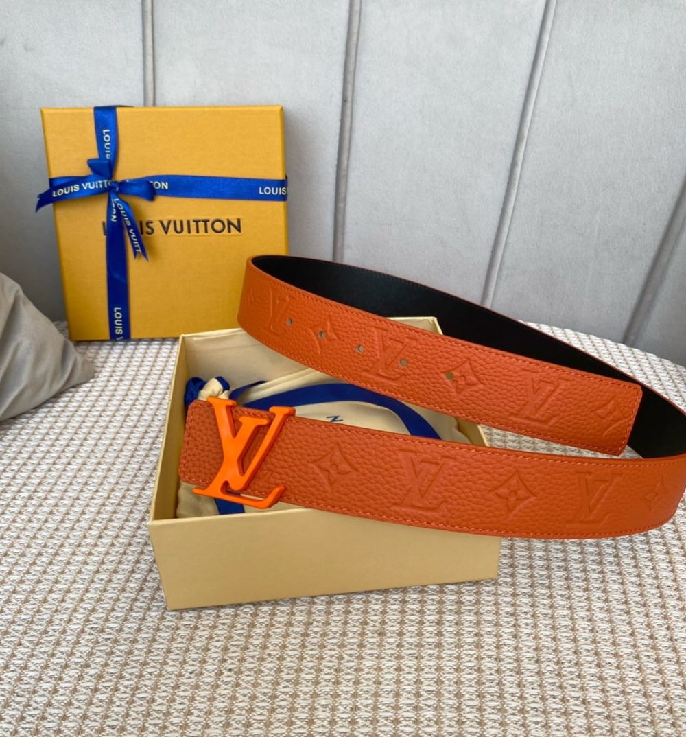 1:1 Replica Louis Vuitton Iconic Reversible LV Belt Orange LV Women Belt
