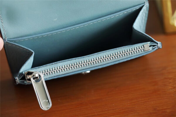 1:1 Replica Louis Vuitton Iris Compact Wallet Mahina Light Blue For Women, Women's Wallets 4.2in/12cm LV