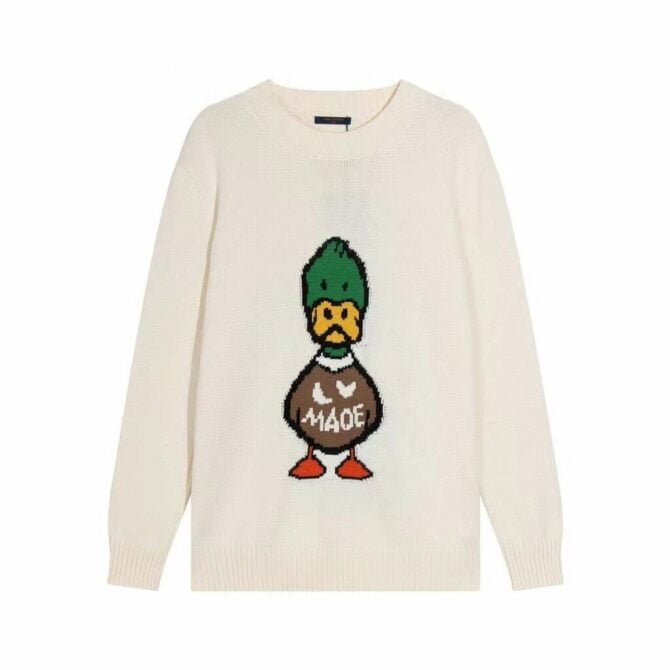 louis vuitton jacquard duck crewneck sweatshirt cream for men 7vezh