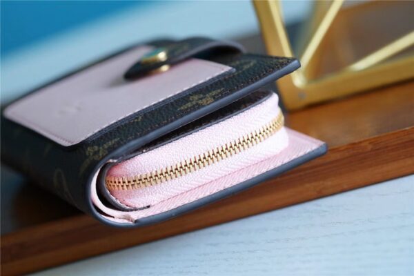 1:1 Replica Louis Vuitton Juliette Wallet Monogram Canvas Rose Ballerine Pink For Women, Women's Wallets 5.1in/13cm LV M80973