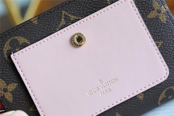 1:1 Replica Louis Vuitton Juliette Wallet Monogram Canvas Rose Ballerine Pink For Women, Women's Wallets 5.1in/13cm LV M80973