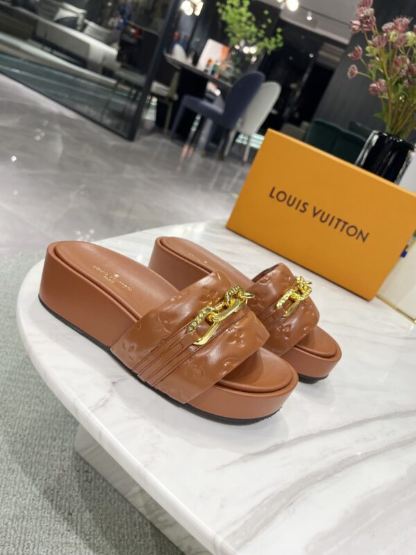 Louis Vuitton Jumbo Flatform Mule Brown For Women LV