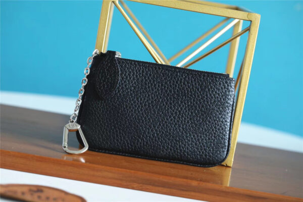 1:1 Replica Louis Vuitton Key Pouch Mahina Black For Women, Women's Wallets 5.1in/13cm LV