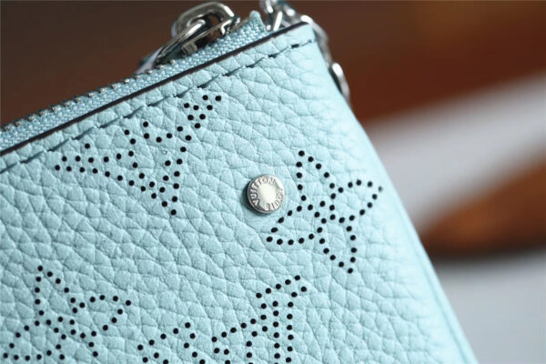1:1 Replica Louis Vuitton Key Pouch Mahina Light Blue For Women, Women's Wallets 5.1in/13cm LV