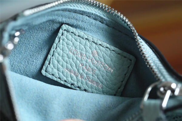1:1 Replica Louis Vuitton Key Pouch Mahina Light Blue For Women, Women's Wallets 5.1in/13cm LV