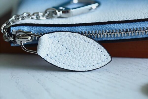 1:1 Replica Louis Vuitton Key Pouch Mahina Magnolia Blue For Women, Women's Wallets 5.1in/13cm LV 