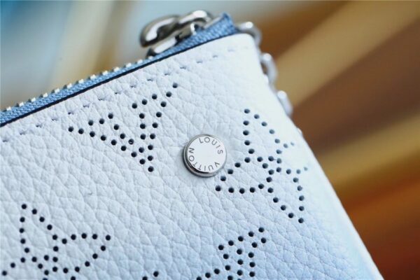 1:1 Replica Louis Vuitton Key Pouch Mahina Magnolia Blue For Women, Women's Wallets 5.1in/13cm LV 