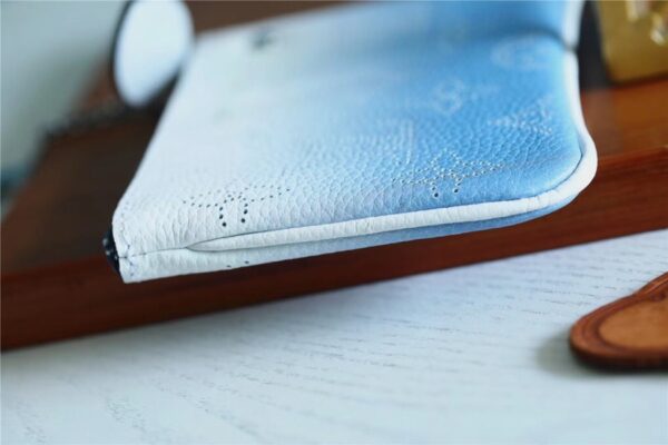 1:1 Replica Louis Vuitton Key Pouch Mahina Magnolia Blue For Women, Women's Wallets 5.1in/13cm LV 