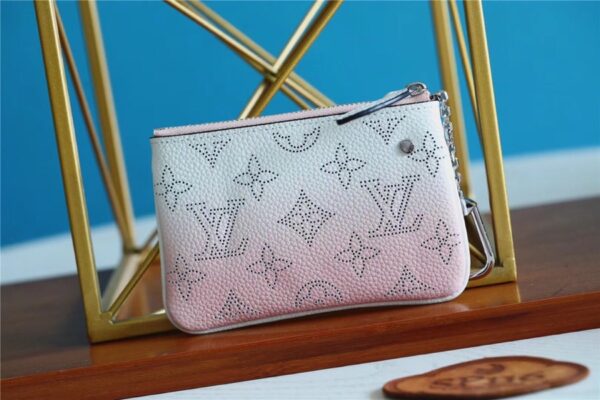 1:1 Replica Louis Vuitton Key Pouch Mahina Magnolia Pink For Women, Women's Wallets 5.1in/13cm LV M69508