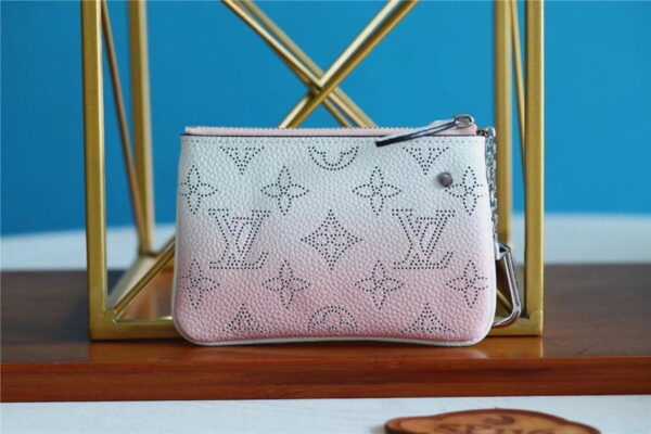 1:1 Replica Louis Vuitton Key Pouch Mahina Magnolia Pink For Women, Women's Wallets 5.1in/13cm LV M69508