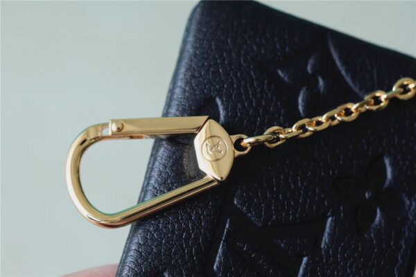 1:1 Replica Louis Vuitton Key Pouch Monogram Empreinte Black For Women, Women's Wallets 4.7in/12cm LV M80879