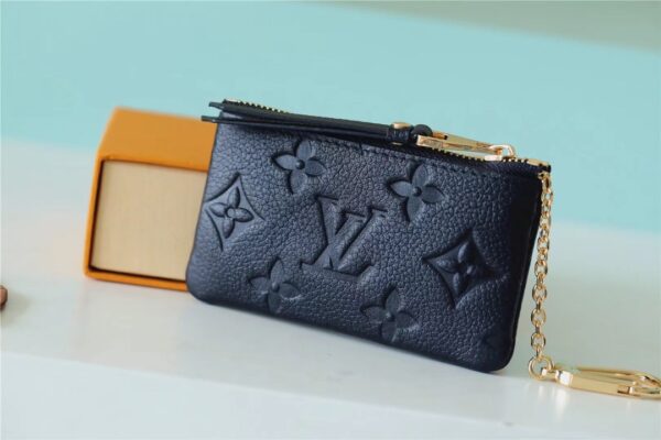 1:1 Replica Louis Vuitton Key Pouch Monogram Empreinte Black For Women, Women's Wallets 4.7in/12cm LV M80879