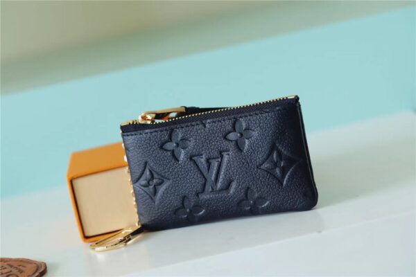 1:1 Replica Louis Vuitton Key Pouch Monogram Empreinte Black For Women, Women's Wallets 4.7in/12cm LV M80879