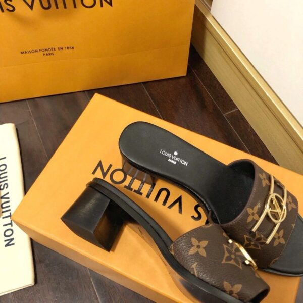 Louis Vuitton Lock It Mule Patent Monogram Canvas Black/Brown For Women LV 1A660F