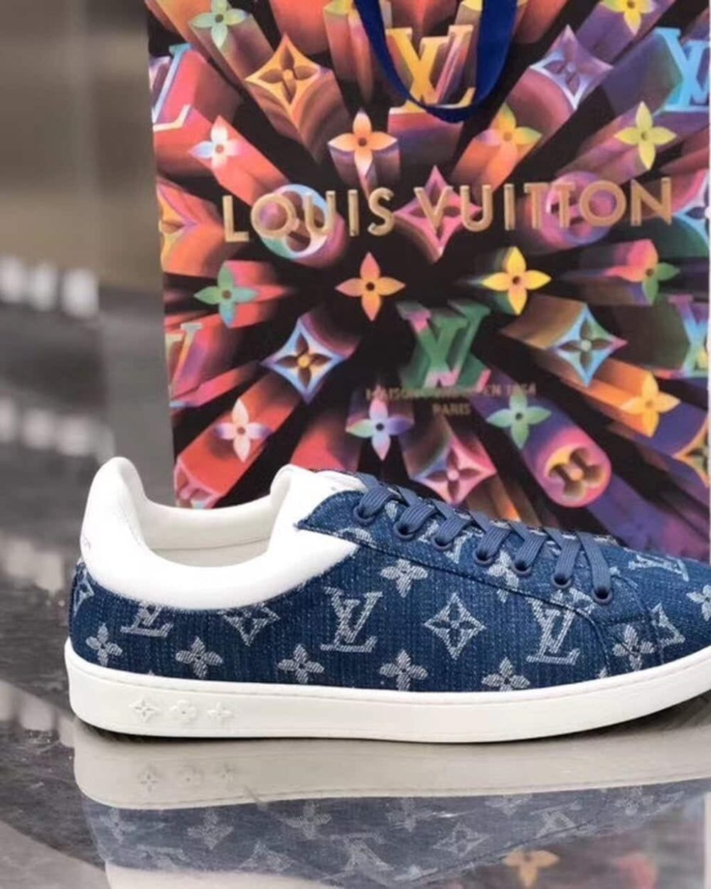 Louis Vuitton Luxembourg Sneaker Monogram Canvas Blue For Women LV
