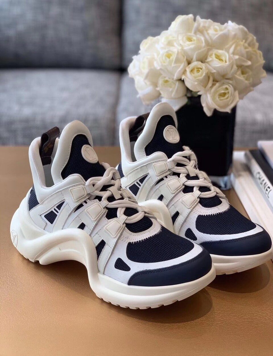 Louis Vuitton LV Archlight Sneaker Mix Of Materials Navy Blue For Women LV