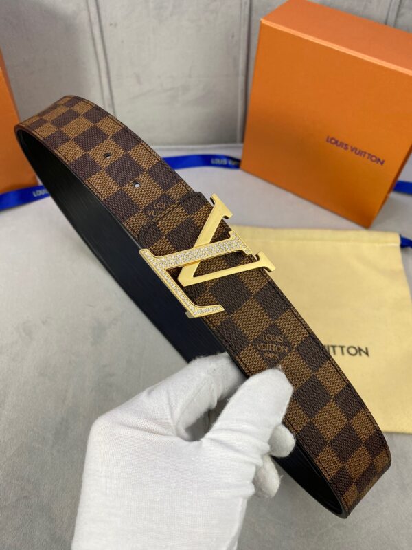 1:1 Replica Louis Vuitton LV Beaded Reversible Belt Damier Ebene, LV Women Belt
