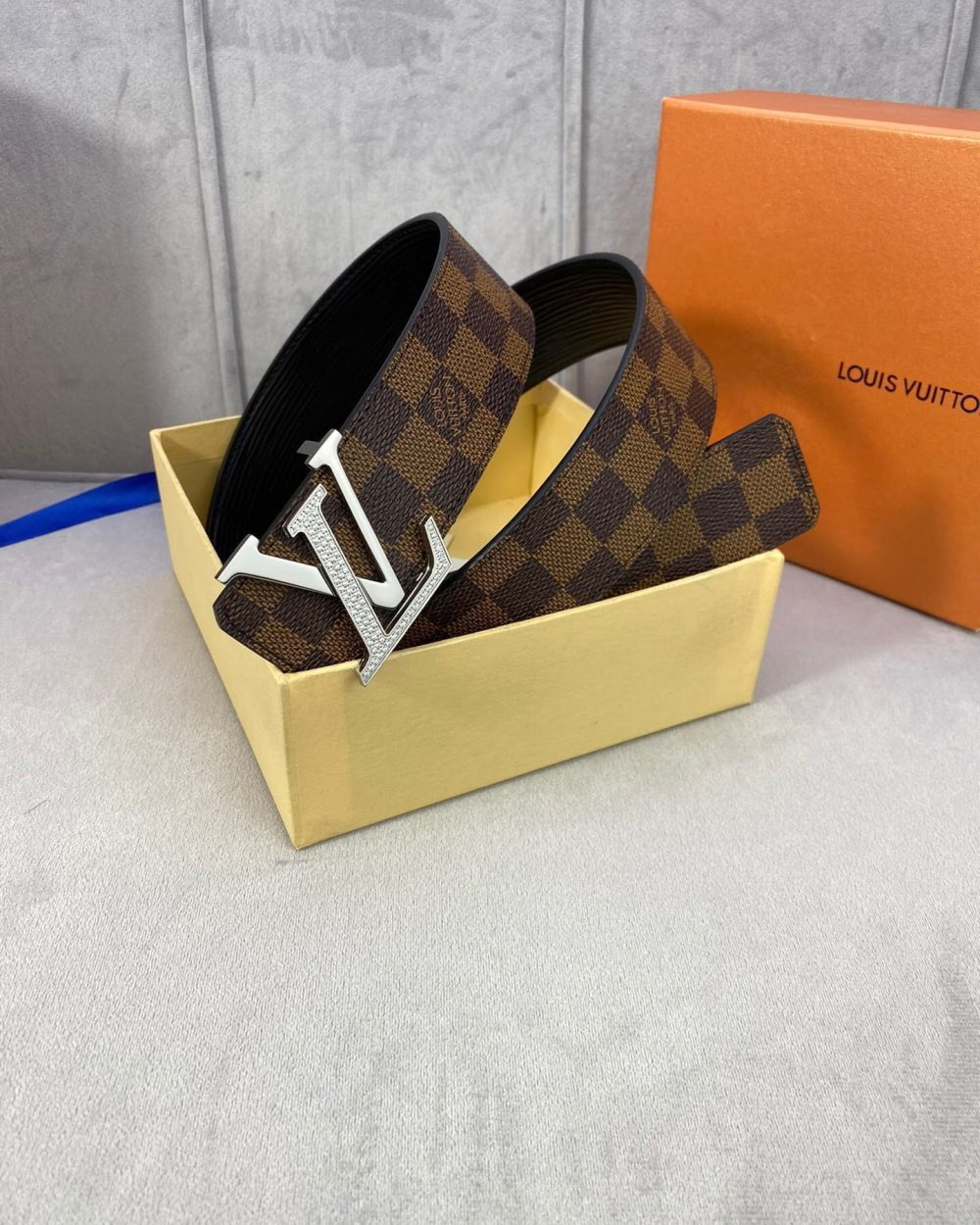 1:1 Replica Louis Vuitton LV Beaded Reversible Belt Damier Ebene, LV Women Belt