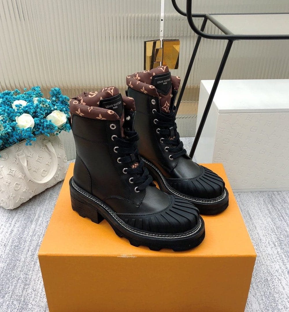 Louis Vuitton LV Beaubourg Ankle Boot Black For Women LV 1A94N6