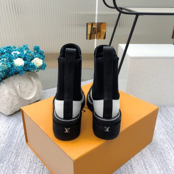 Louis Vuitton LV Beaubourg Ankle Boot Neoprene Black/White For Women LV 1A9GYE