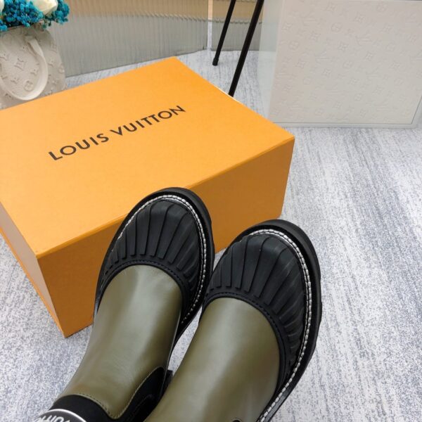 Louis Vuitton LV Beaubourg Ankle Boot Neoprene Khaki Green For Women LV 1A9GYT