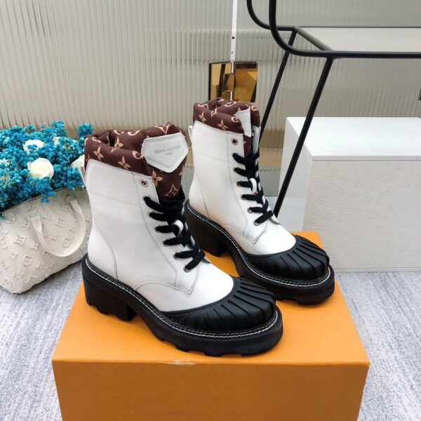 Louis Vuitton LV Beaubourg Ankle Boot White For Women LV