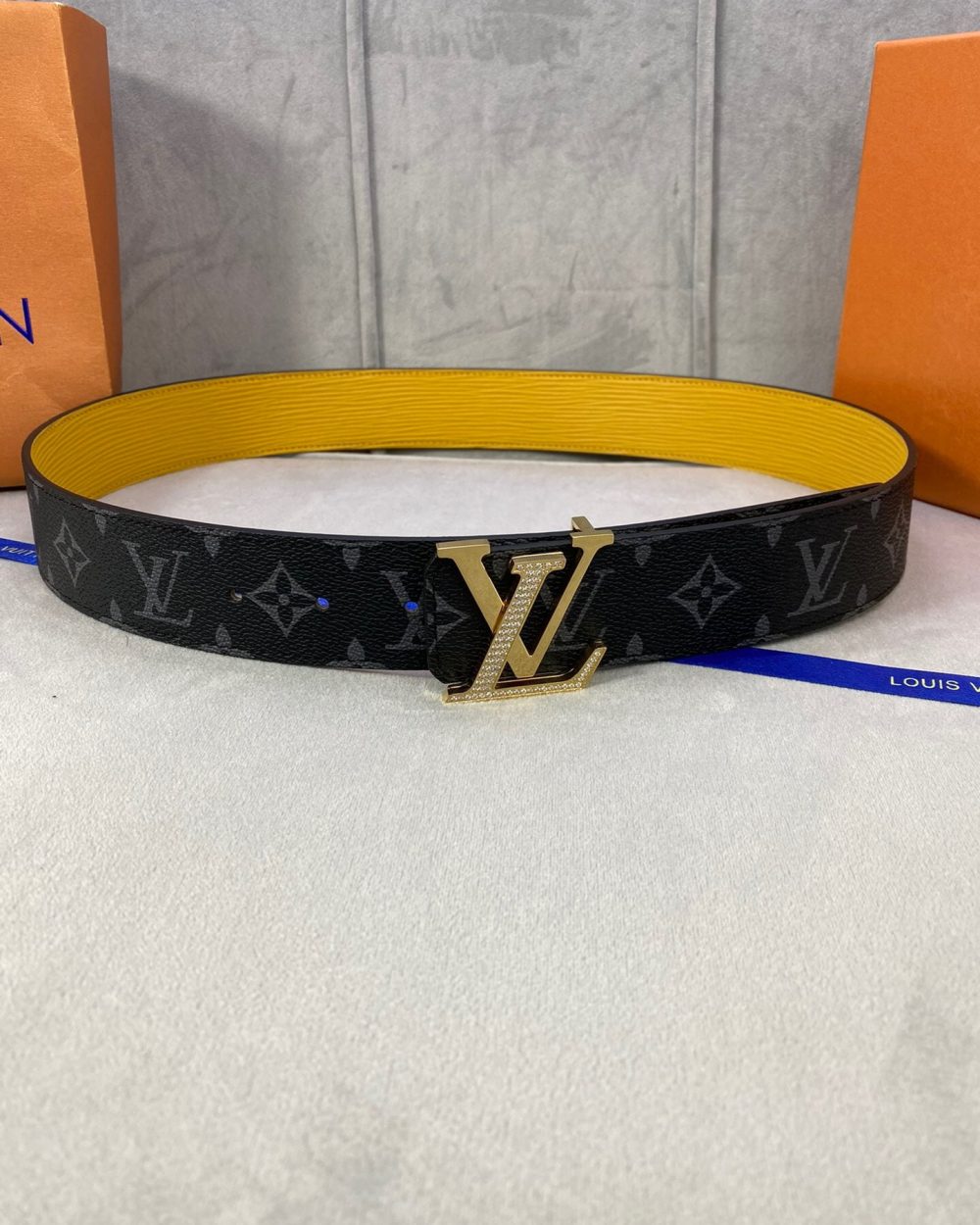 1:1 Replica Louis Vuitton LV Diamond Reversible Belt Monogram Eclipse, LV Women Belt