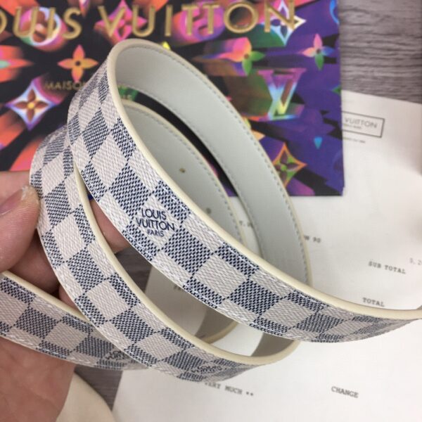 1:1 Replica Louis Vuitton LV Initiales Reversible Belt Damier Azur Canvas, LV Women Belt M0325Q