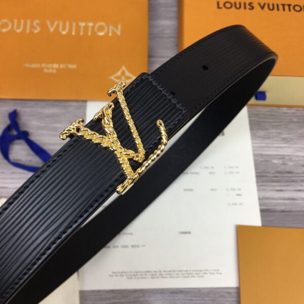 1:1 Replica Louis Vuitton LV Malletier Belt Epi Gold Toned Hardware LV Women Belt 