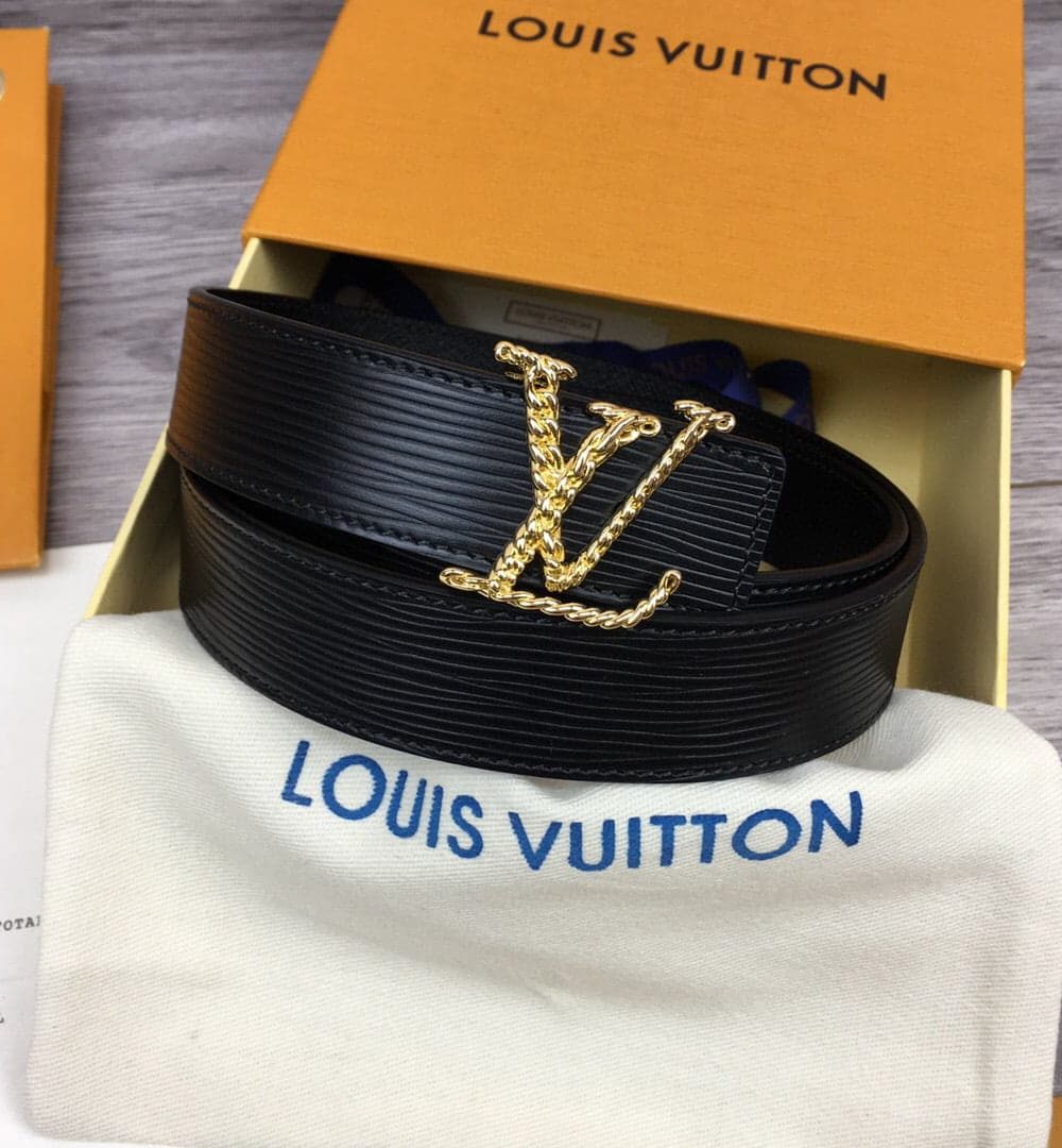 1:1 Replica Louis Vuitton LV Malletier Belt Epi Gold Toned Hardware LV Women Belt 