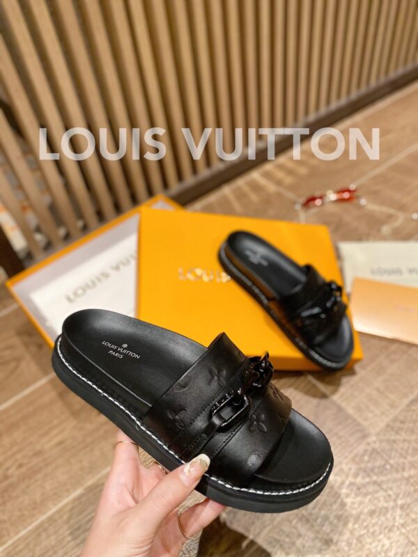 Louis Vuitton LV Sunset Flat Comfort Mule Black For Women LV