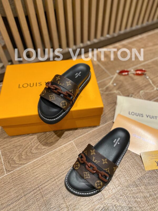 Louis Vuitton LV Sunset Flat Comfort Mule Black/Brown For Women LV