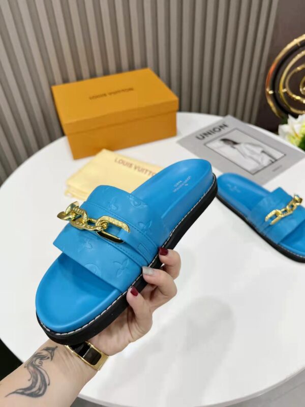 Louis Vuitton LV Sunset Flat Comfort Mule Blue For Women LV