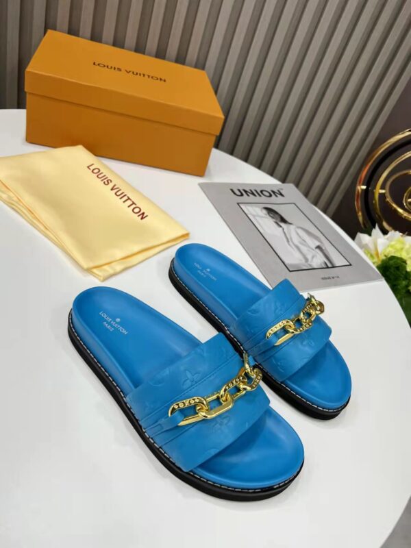 Louis Vuitton LV Sunset Flat Comfort Mule Blue For Women LV