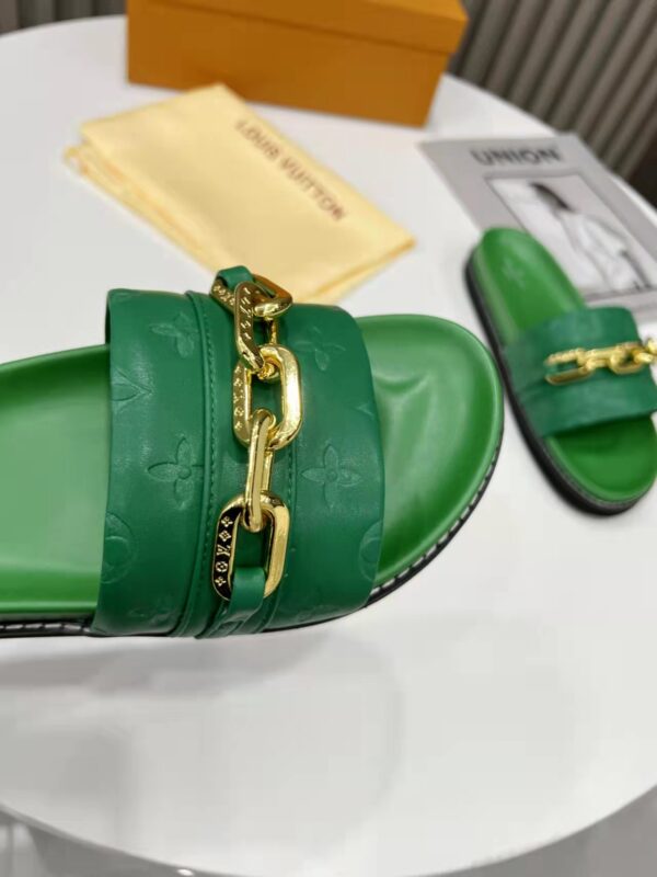 Louis Vuitton LV Sunset Flat Comfort Mule Green For Women LV 1A9RAK