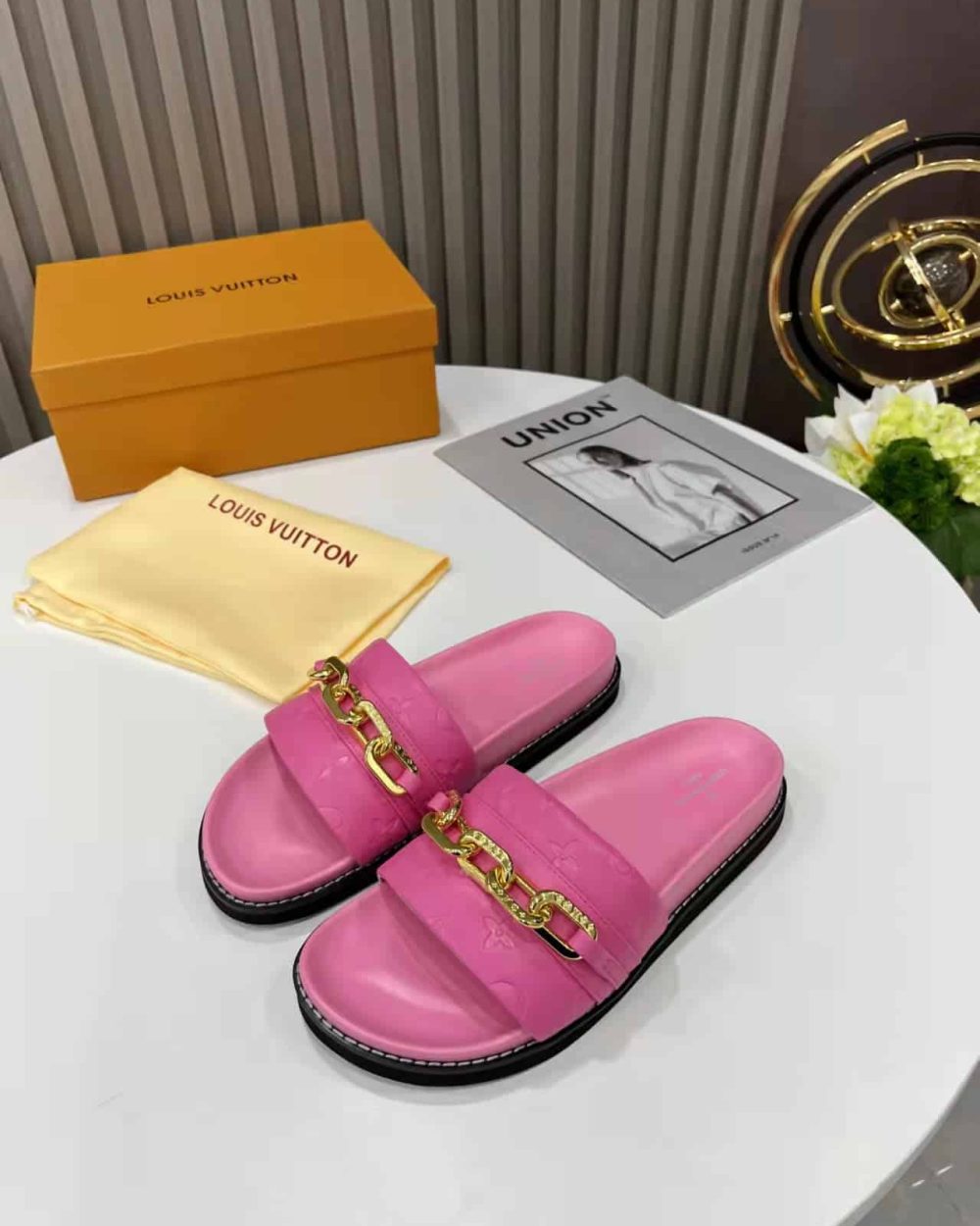 Louis Vuitton LV Sunset Flat Comfort Mule Pink For Women LV 1A9RAW