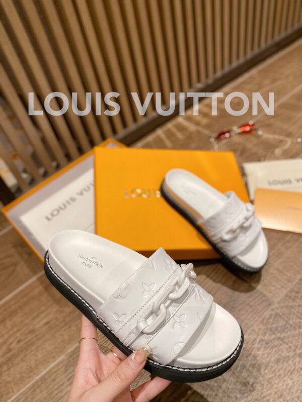 Louis Vuitton LV Sunset Flat Comfort Mule White For Women LV