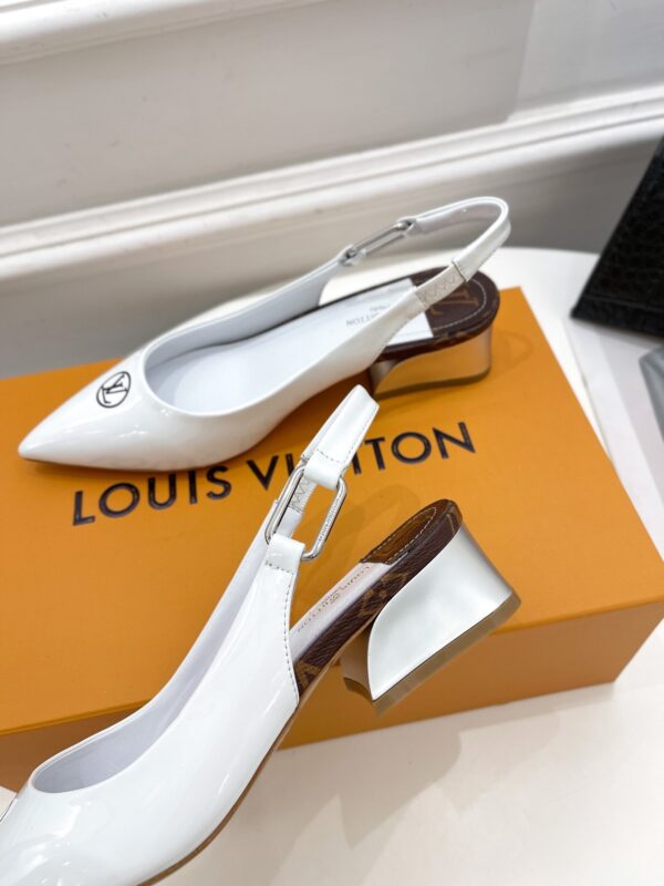 Louis Vuitton Magnetic Slingback Pump White For Women LV
