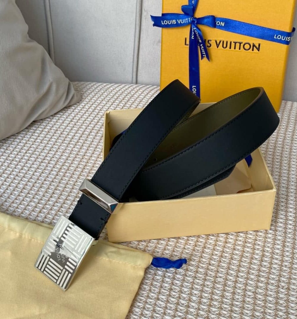 1:1 Replica Louis Vuitton Metropole LV Belt Black LV Women Belt
