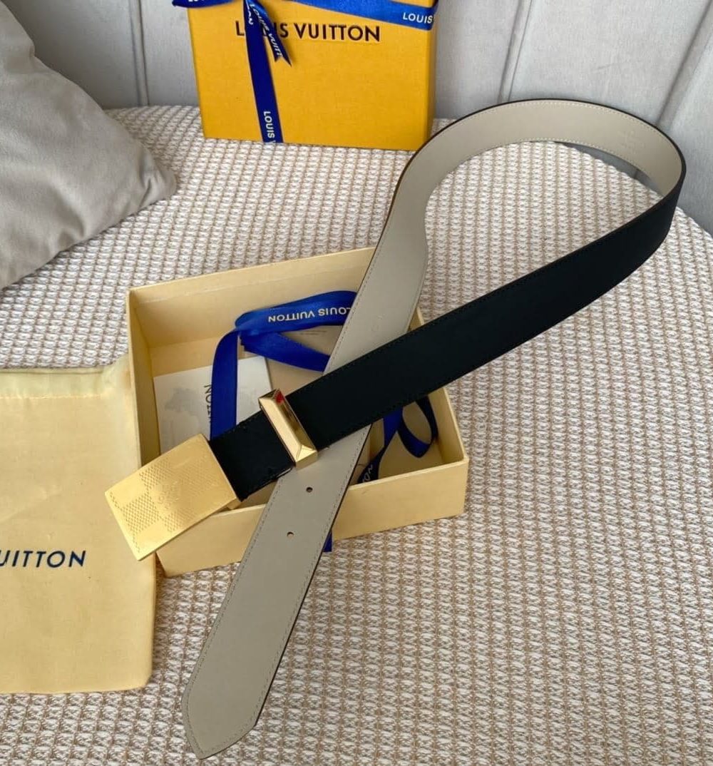1:1 Replica Louis Vuitton Metropole LV Belt Black LV Women Belt
