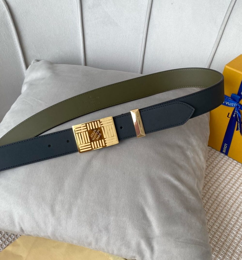 1:1 Replica Louis Vuitton Metropole LV Belt Black LV Women Belt