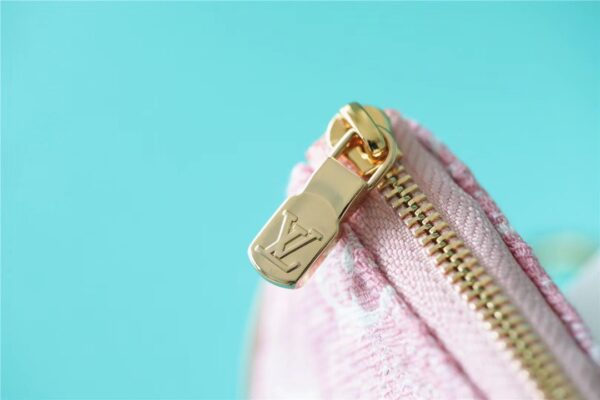 1:1 Replica Louis Vuitton Mini Pochette Accessoires Monogram Denim Pink For Women, Women's Wallets 6.1in/15.5cm LV 