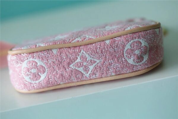1:1 Replica Louis Vuitton Mini Pochette Accessoires Monogram Denim Pink For Women, Women's Wallets 6.1in/15.5cm LV 