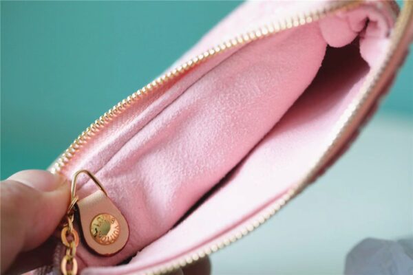 1:1 Replica Louis Vuitton Mini Pochette Accessoires Monogram Denim Pink For Women, Women's Wallets 6.1in/15.5cm LV 
