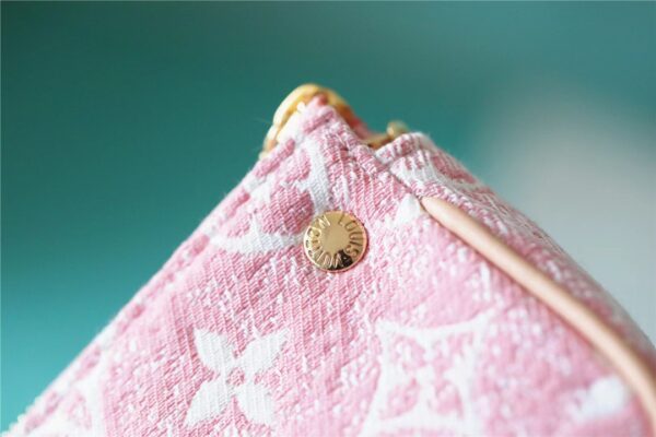 1:1 Replica Louis Vuitton Mini Pochette Accessoires Monogram Denim Pink For Women, Women's Wallets 6.1in/15.5cm LV 