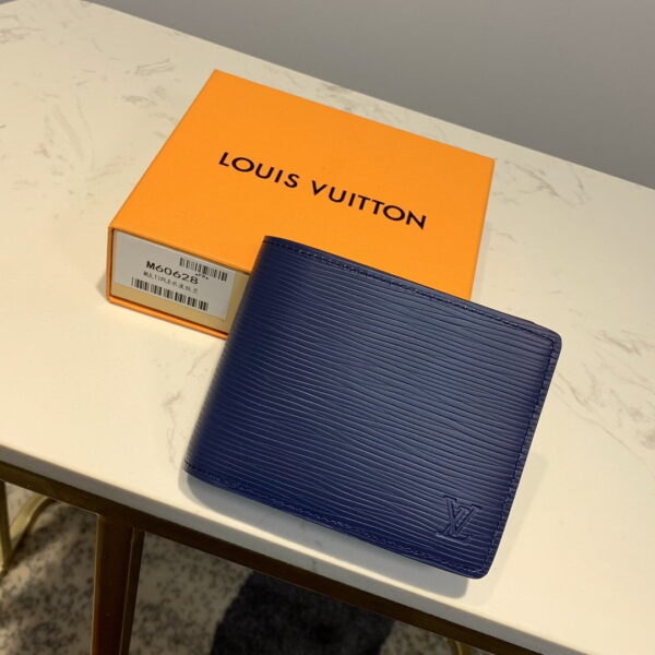 1:1 Replica Louis Vuitton Multiple Wallet Blue For Men, Men's Wallet 9in/3.5cm LV M61825