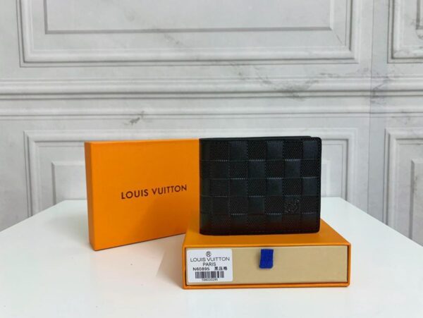 1:1 Replica Louis Vuitton Multiple Wallet Damier Graphite For Men, Men's Wallet 4.5in/11.5cm LV