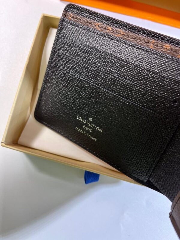 1:1 Replica Louis Vuitton Multiple Wallet Monogram Macassar Black For Men, Men's Wallet 12cm LV M69408