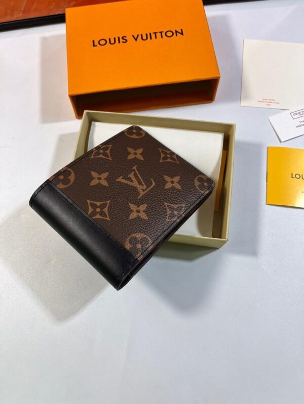 1:1 Replica Louis Vuitton Multiple Wallet Monogram Macassar Black For Men, Men's Wallet 12cm LV M69408